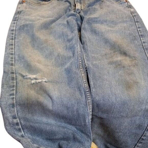 Levis 505 Original Fit W32 L30 Mens Jeans Distressed Blue Denim - Picture 9 of 15